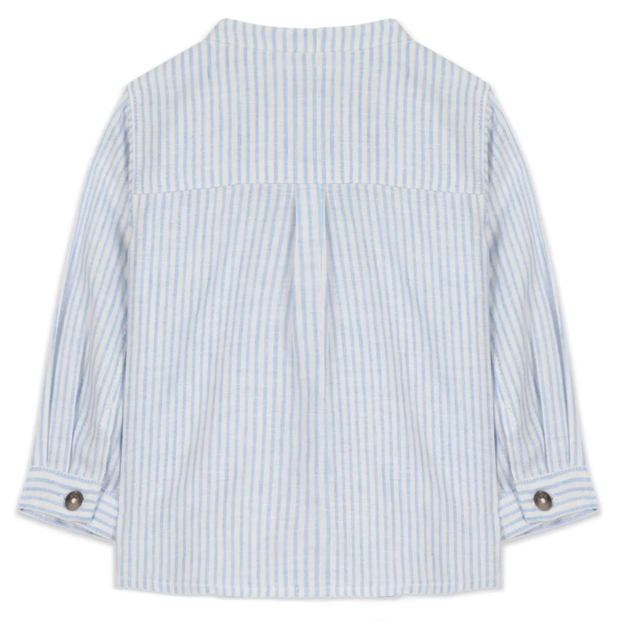 Azure Linen Striped Baby Shirt