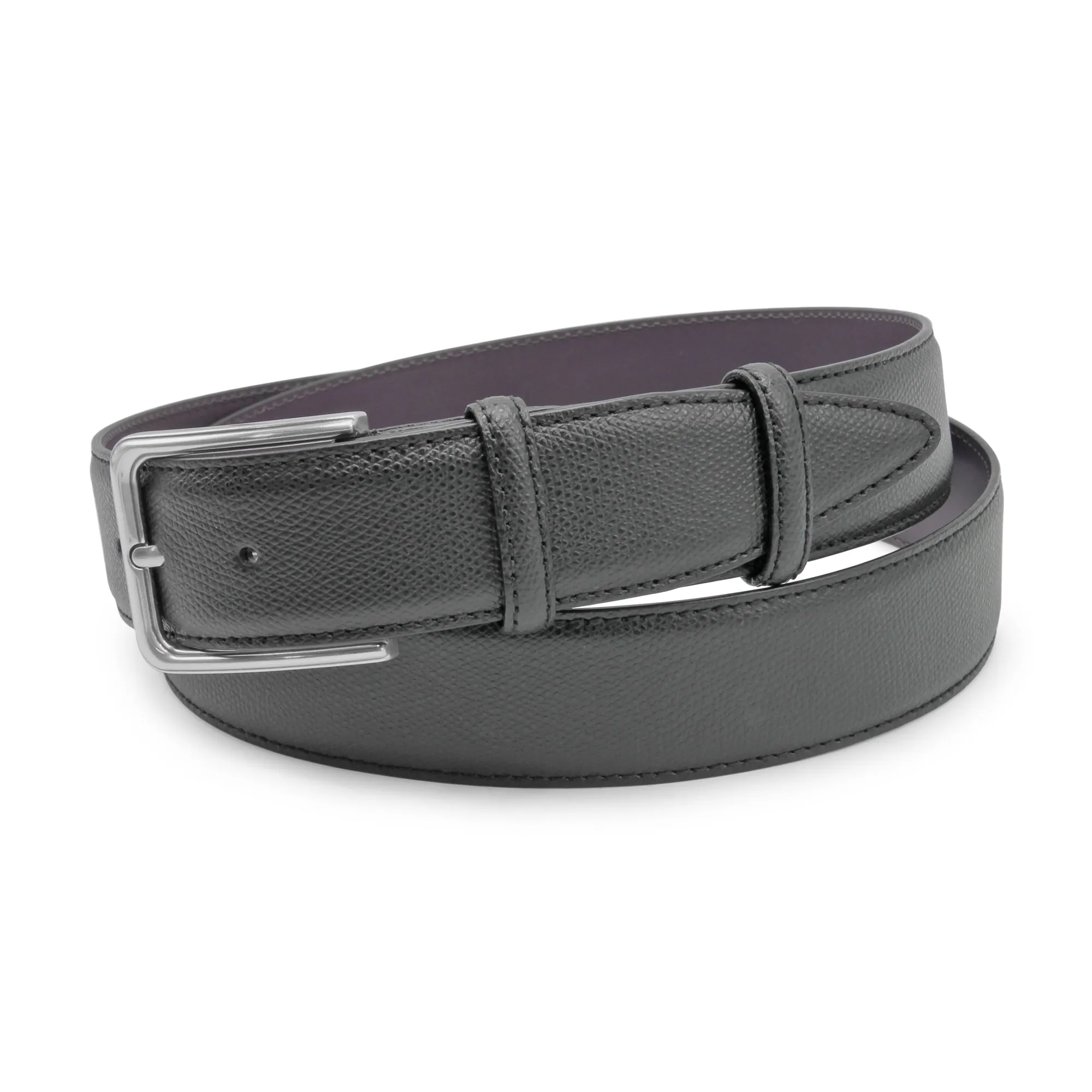 Black Dauphin Silver Ridge Prong Belt