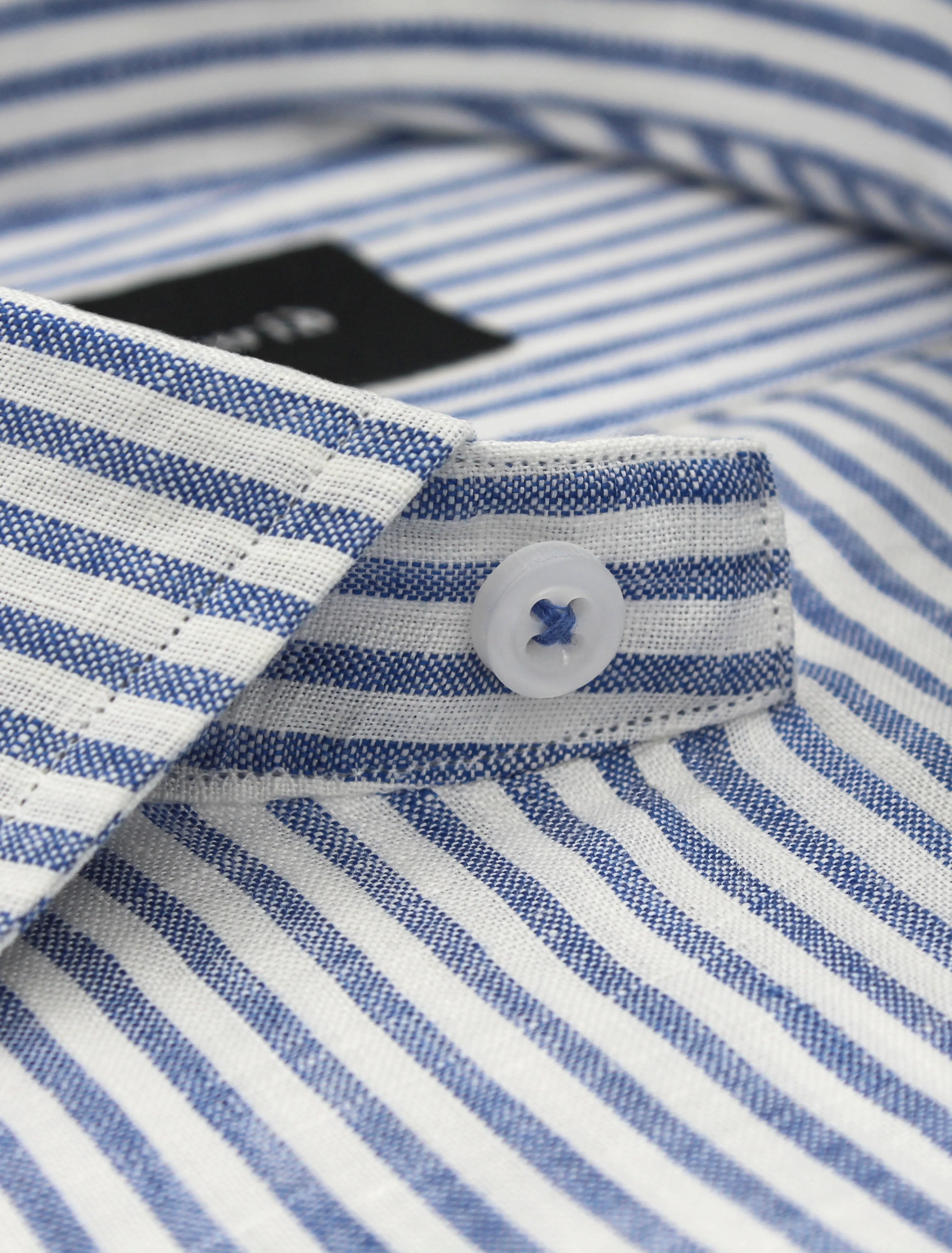 BLUE-WHITE STRIPE LINEN SHIRT