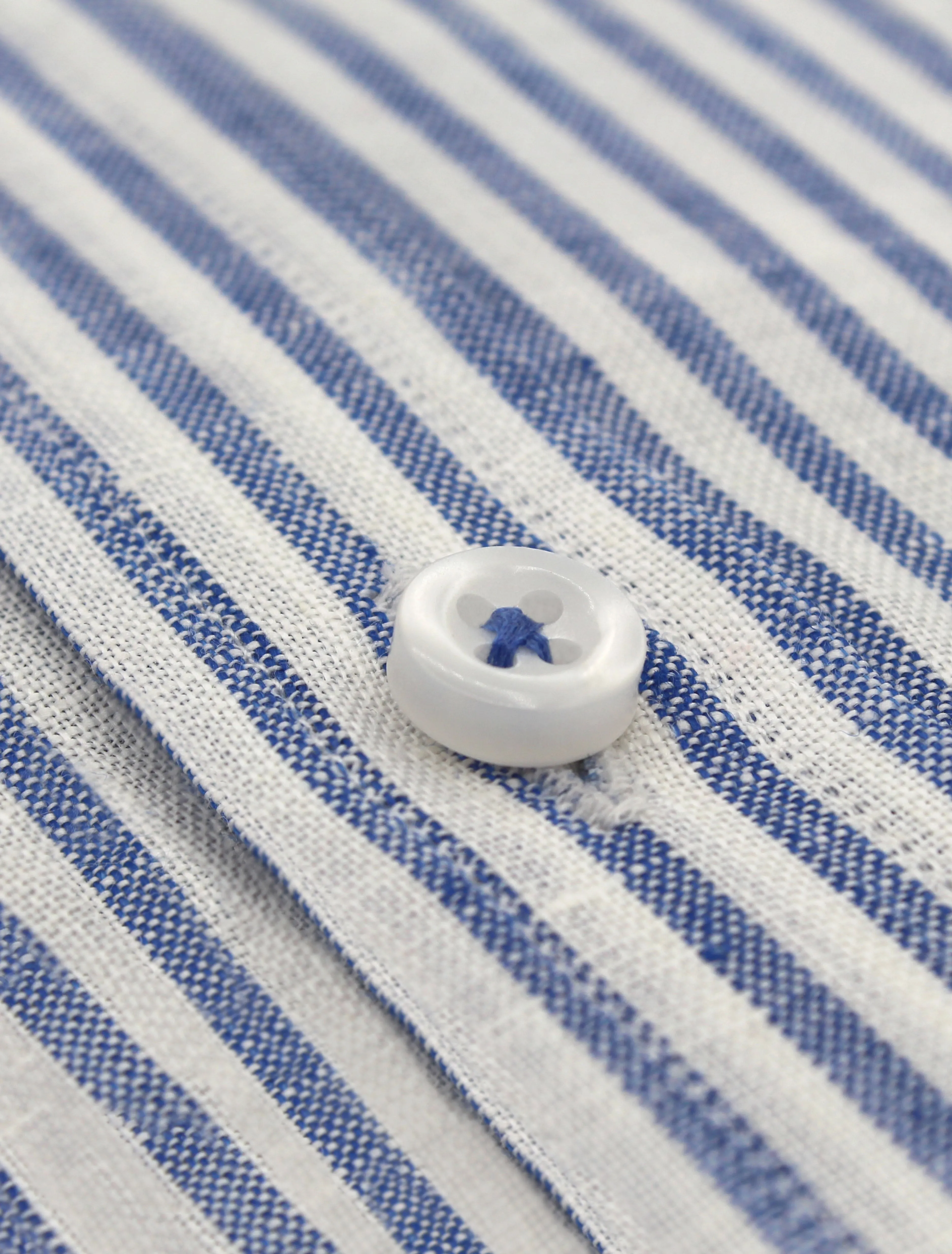 BLUE-WHITE STRIPE LINEN SHIRT
