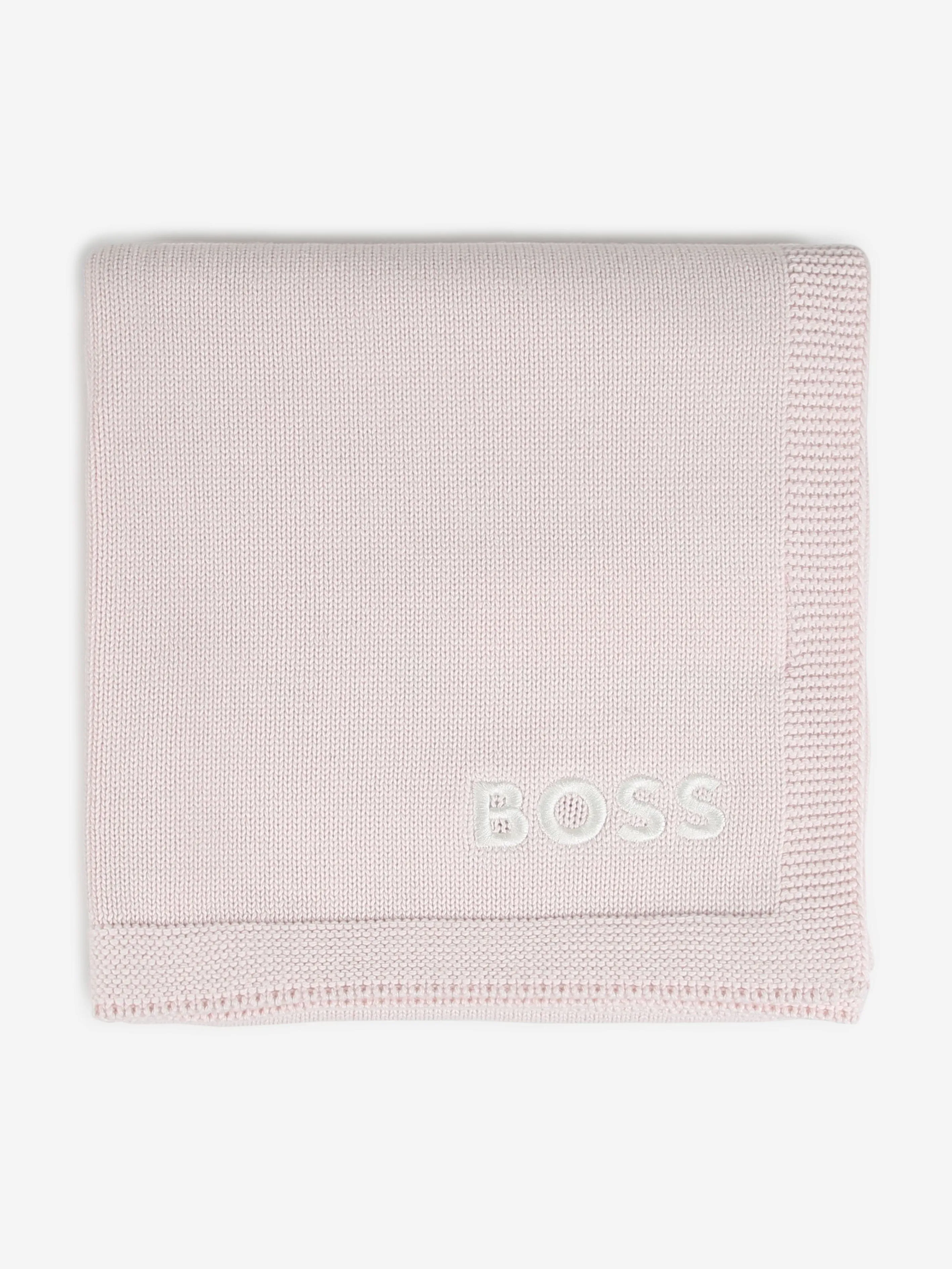 BOSS Baby Girls Embroidered Logo Blanket in Pink