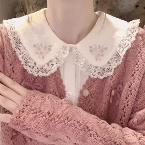 Classic Rose Bunch Pure Cotton      Lolita Peter Pan Top Kawaii Academia Y2K Cottagecore Coquette Fairycore Dollette Princesscore