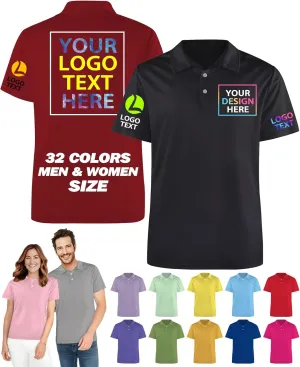 Custom Polo Shirts for Men Women Design Your Own Logo Golf Shirt Personalized Business Shirts Short Sleeve, S-5XL, Style1