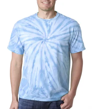 gildan tie-dye adult vat-dyed cyclone tee - columbia blue (m)