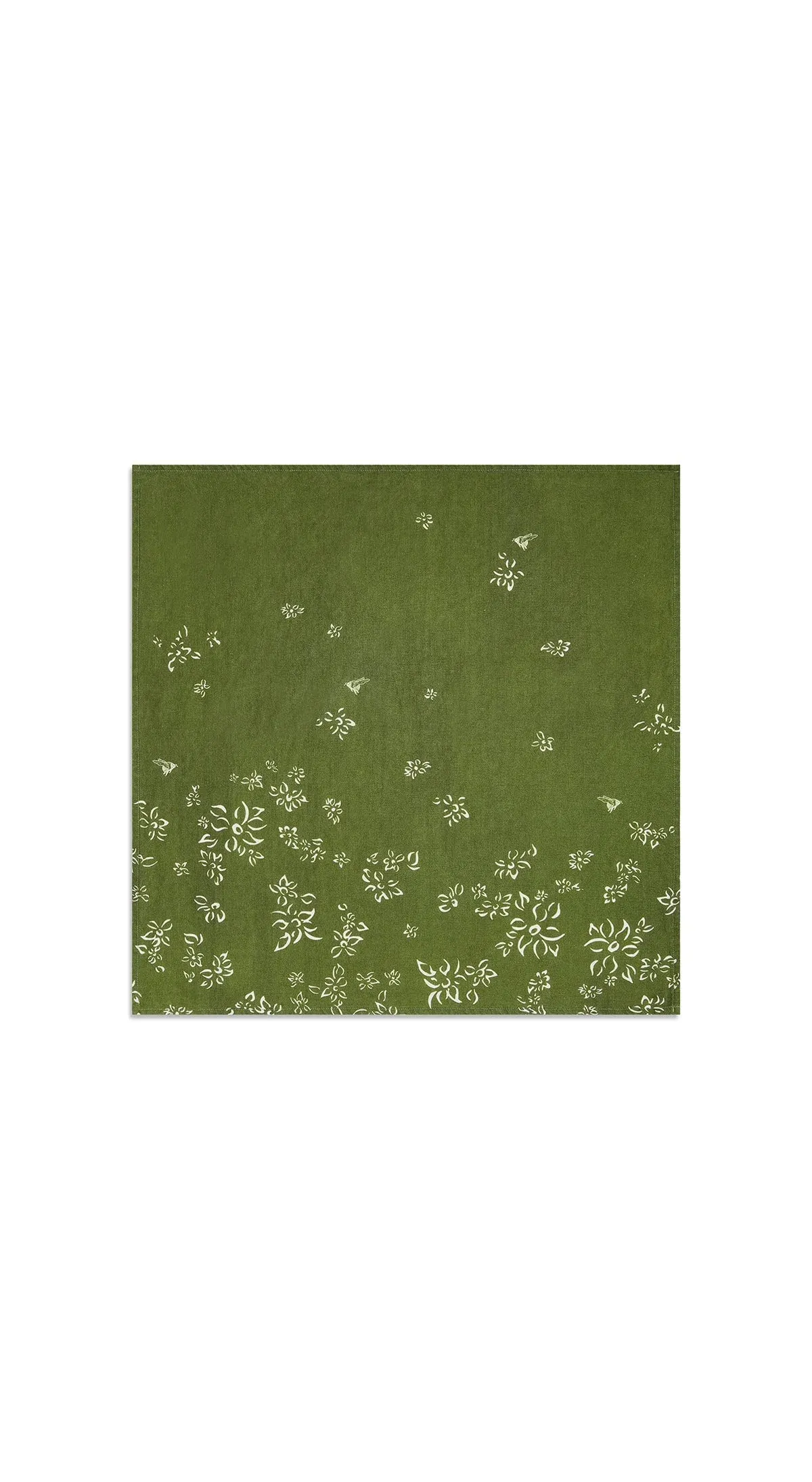 Green & White  Falling Flower Dinner Napkins