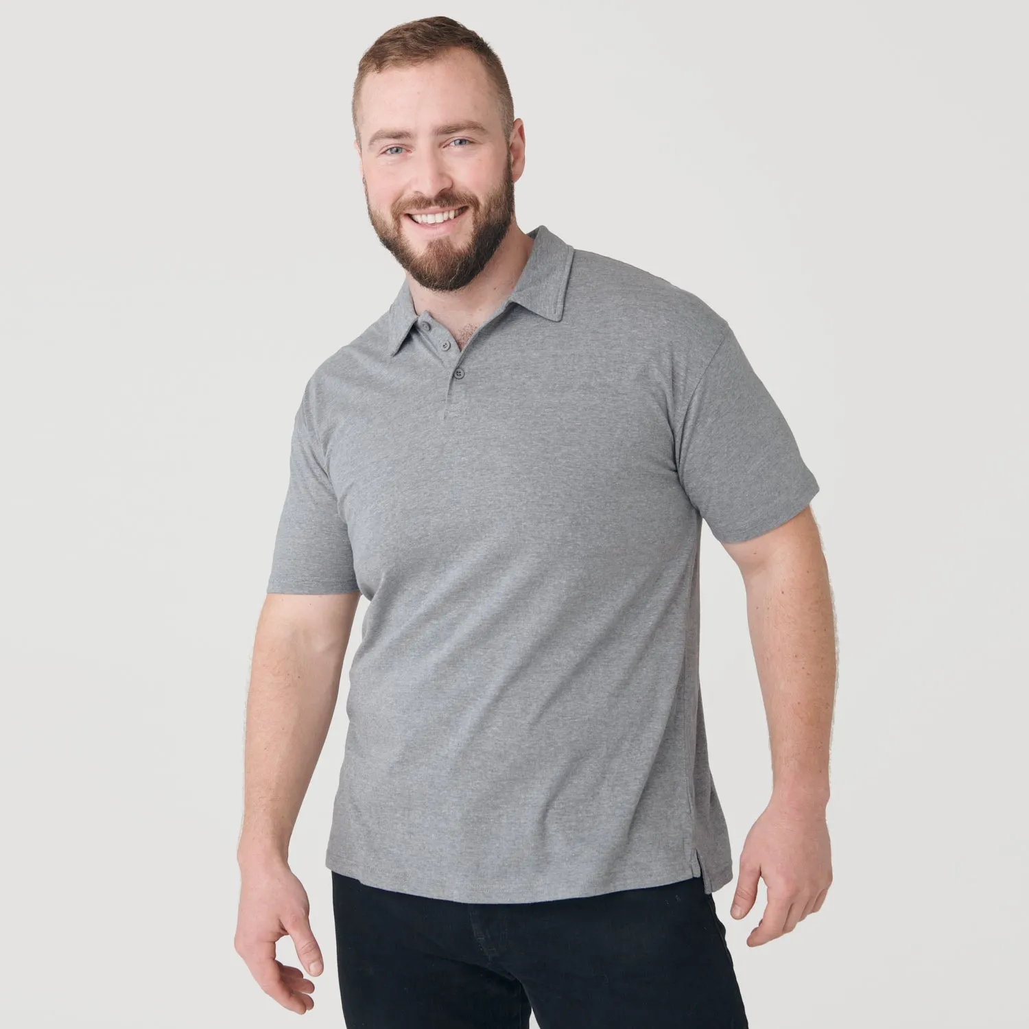 Heather Gray Short Sleeve Polo