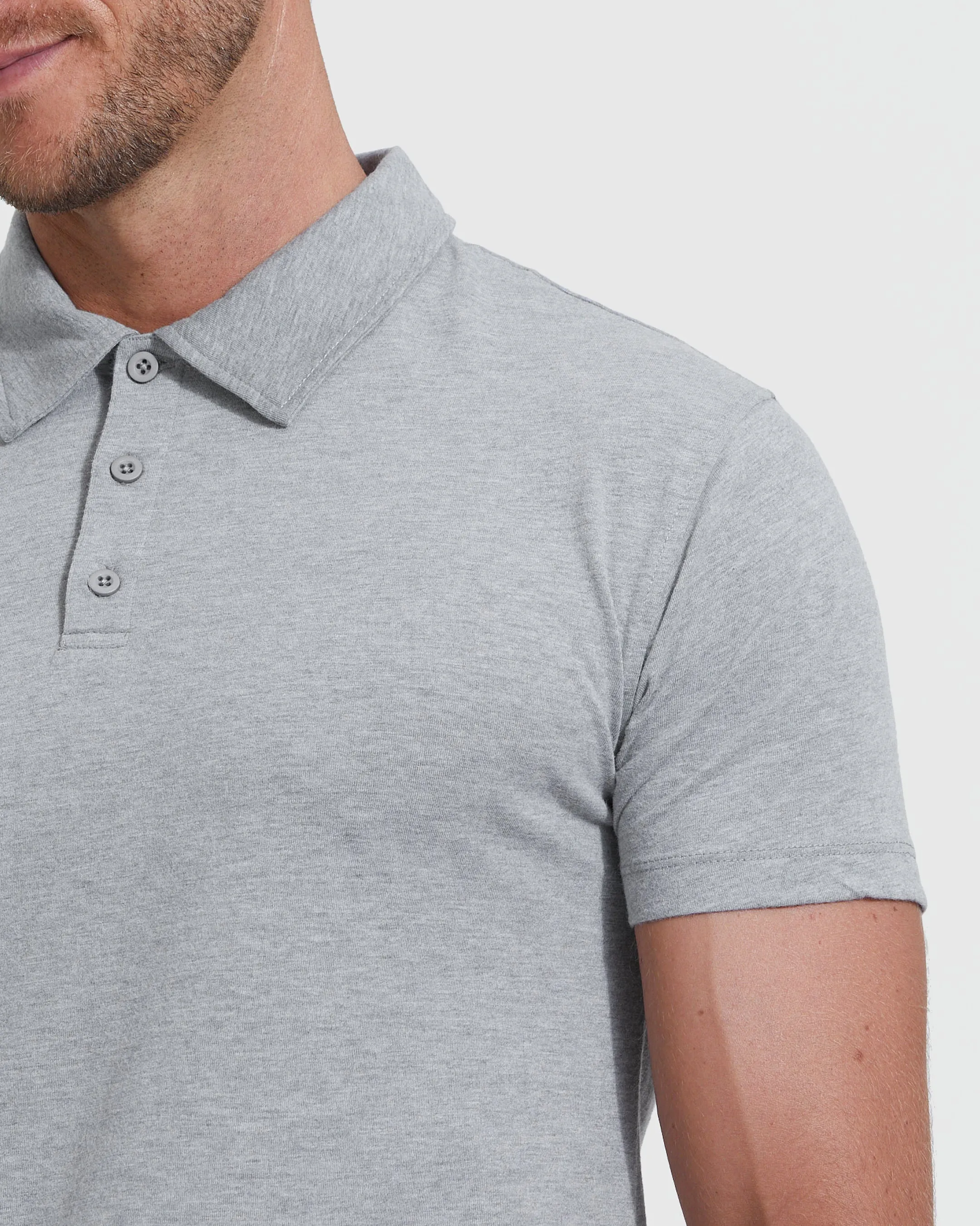 Heather Gray Short Sleeve Polo