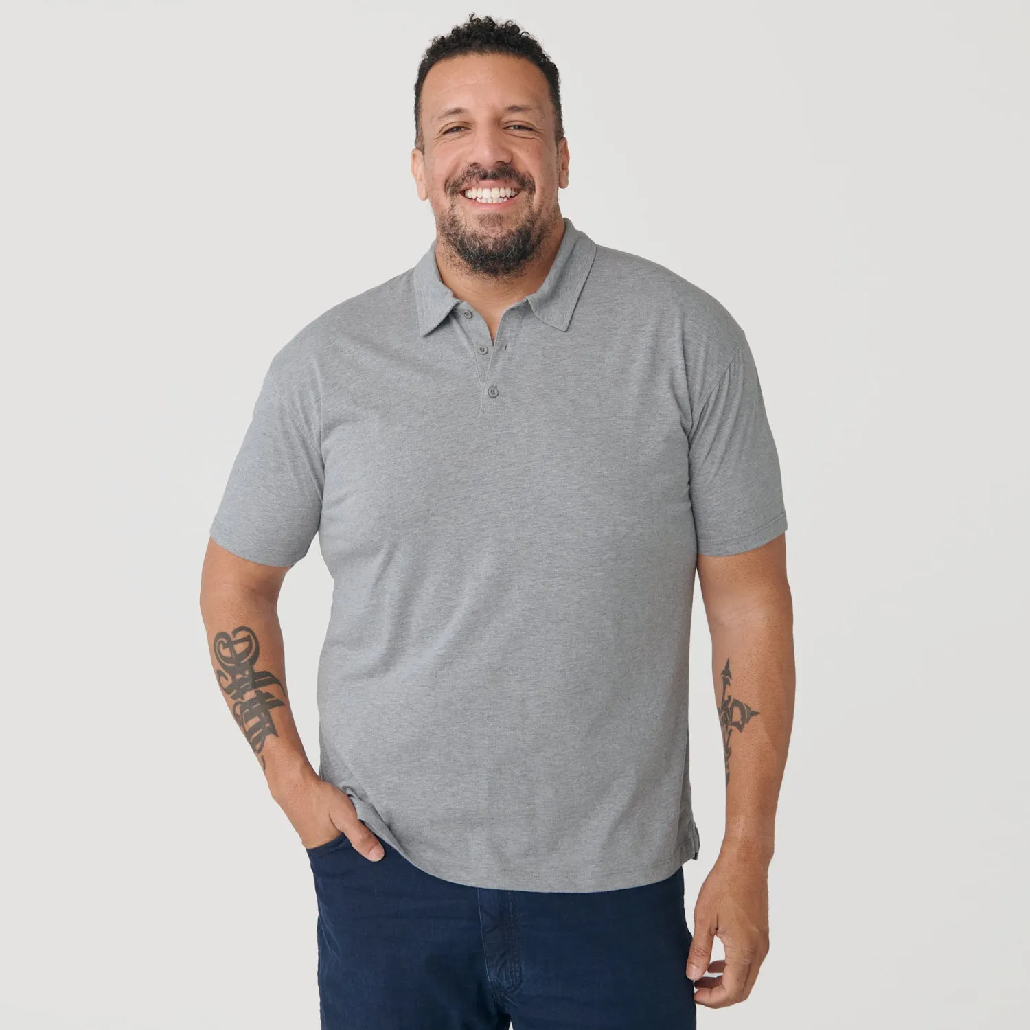 Heather Gray Short Sleeve Polo