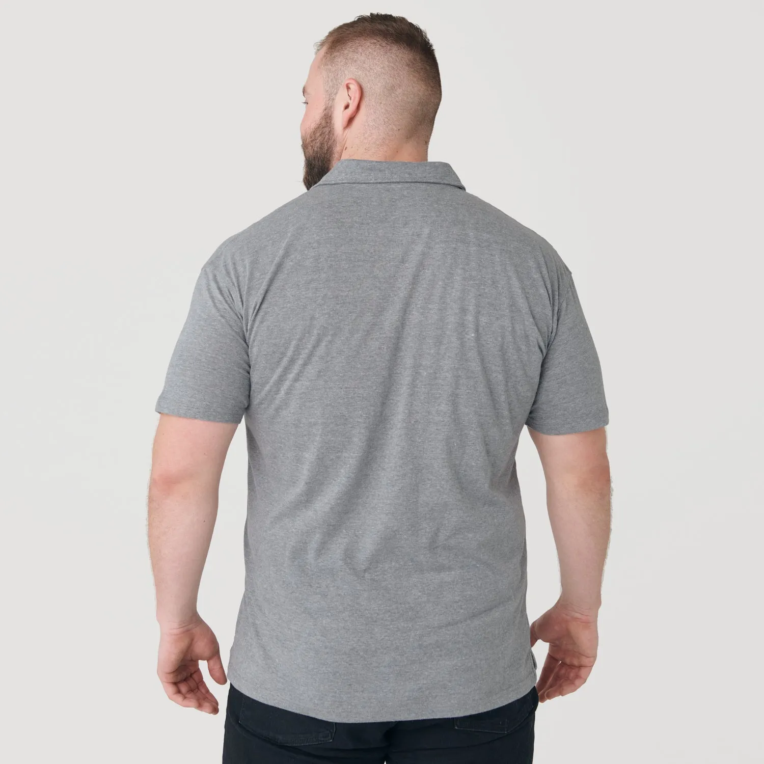Heather Gray Short Sleeve Polo