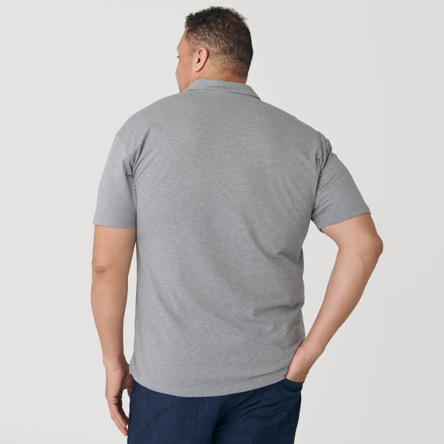 Heather Gray Short Sleeve Polo
