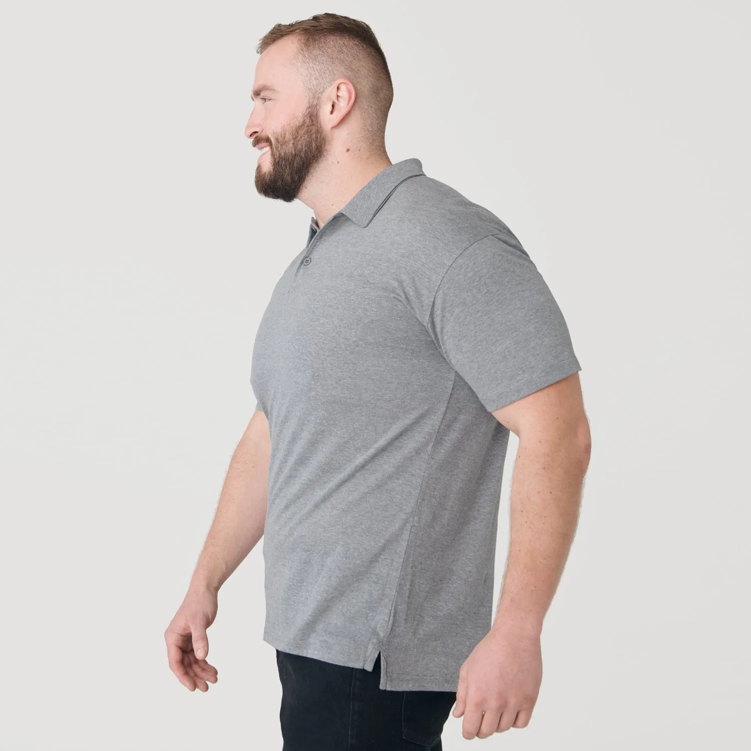 Heather Gray Short Sleeve Polo