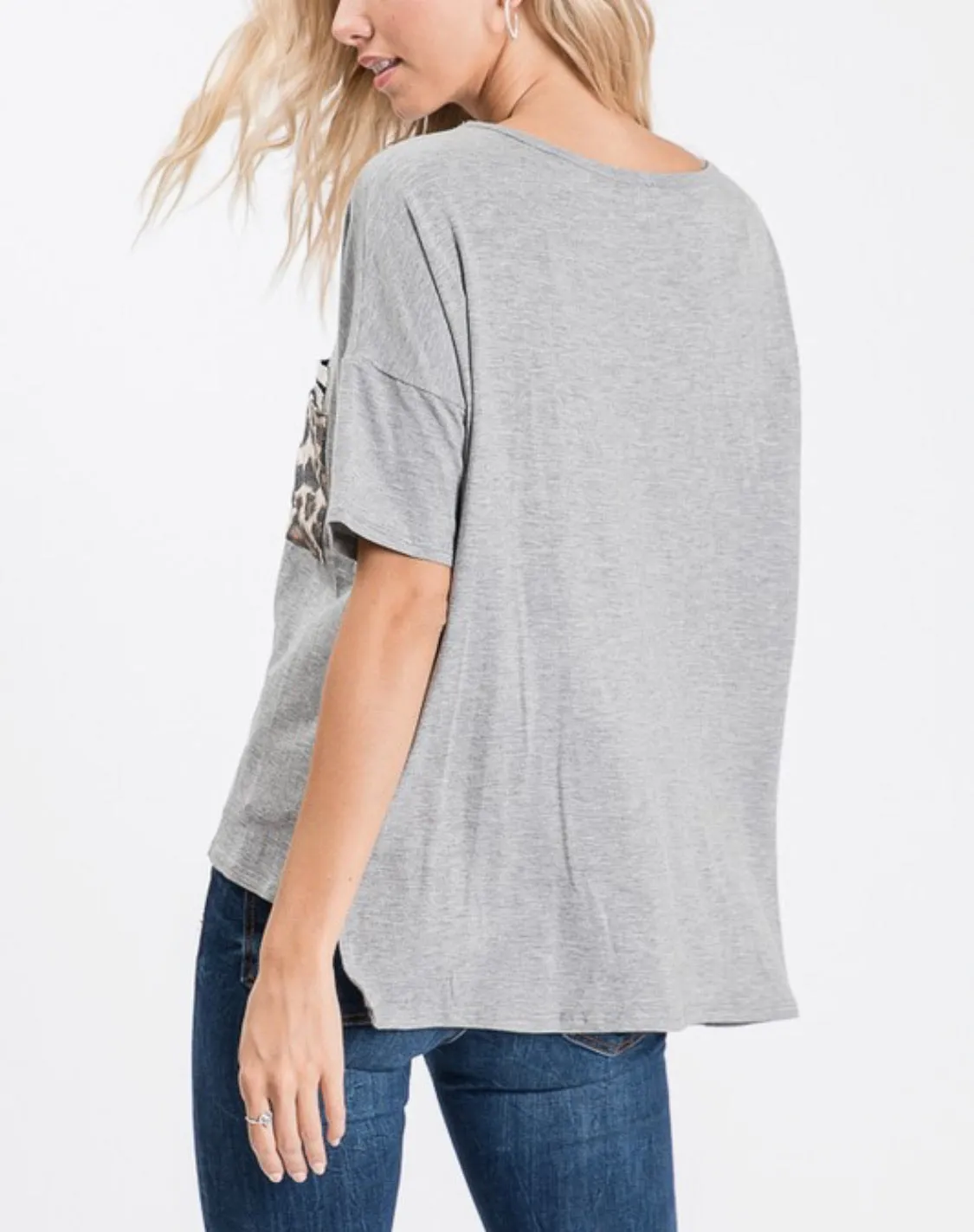 High Low Pocket Short Sleeve Shirt