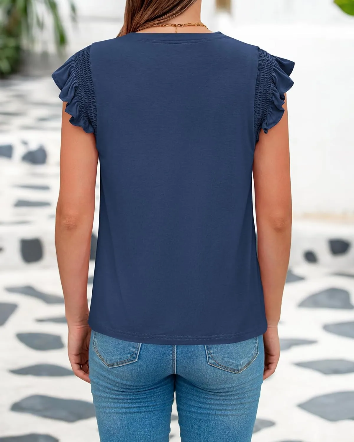 KIRUNDO Womens Tops 2025 Spring Fashion Ruffle Cap Sleeve Casual T Shirts Summer Crewneck Basic Tee Cute Blouses Clothing