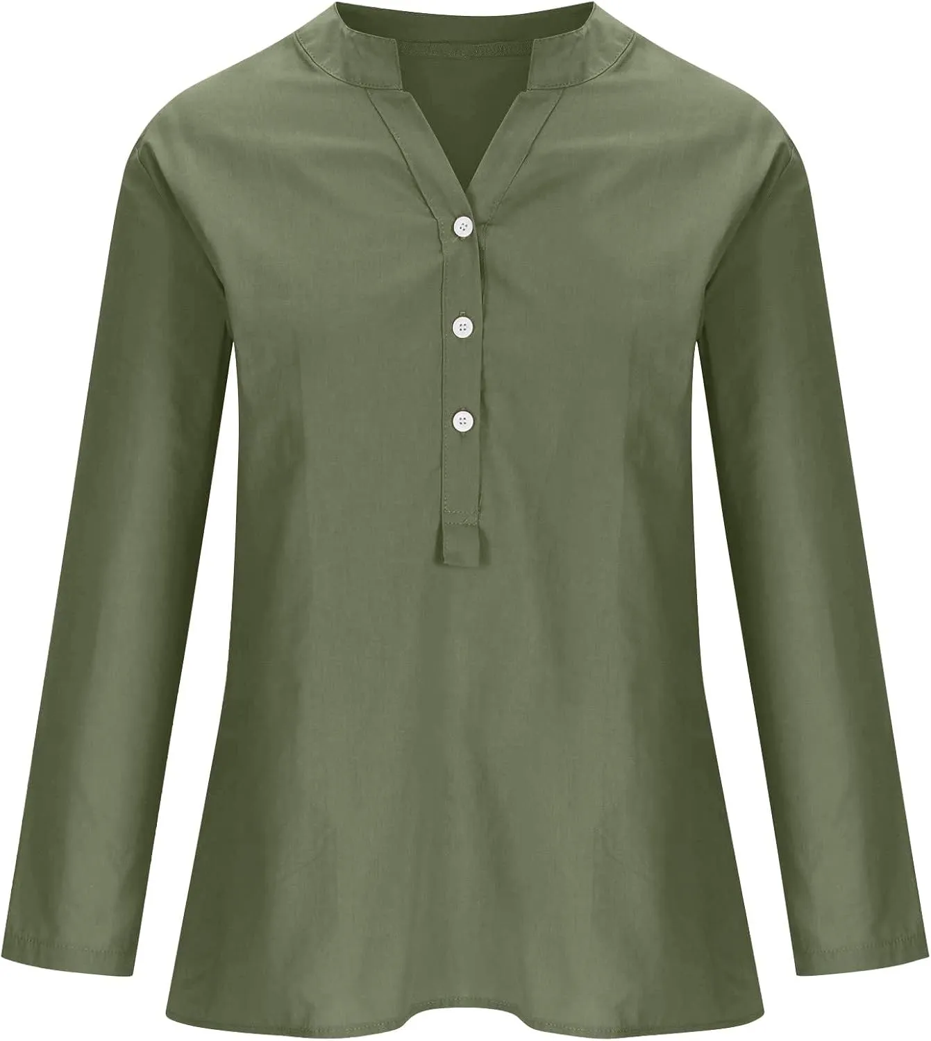 Linen Shirts for Women Breathable Tops Women's Loose Cotton Linen Blouses Womens 3/4 Length Sleeve Ladies Hemp Clothes