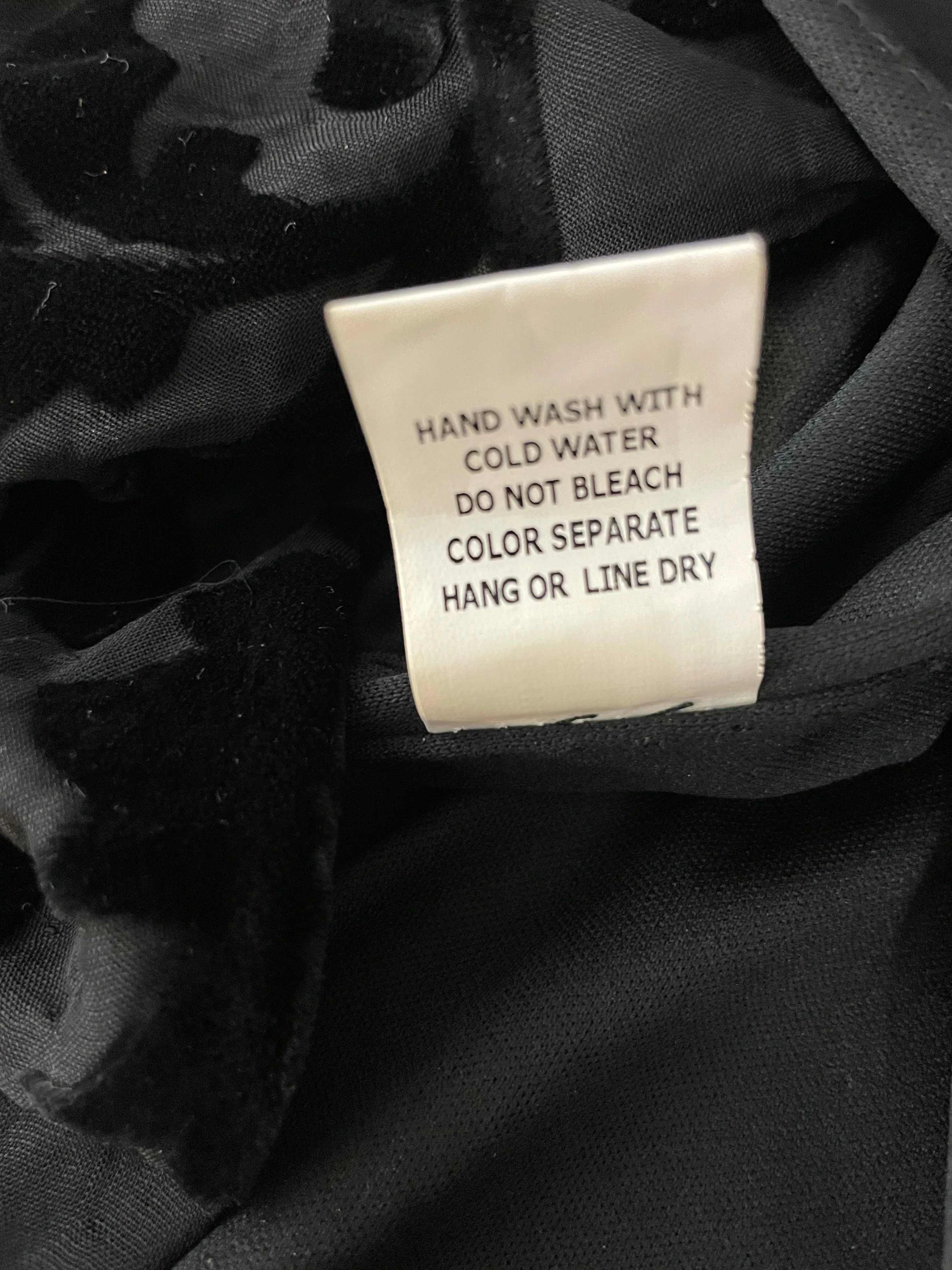 <€€* Womens Large ALTAR’D STATE Black Cross Over Blouse Long Sheer Sleeves Velvet Floral