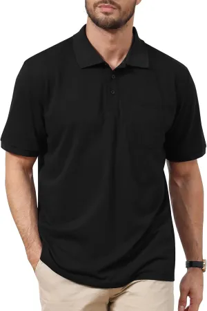 Men's Golf Polo Shirts M-6XL, Cotton Blend Moisture Wicking Performance Casual Collared Shirts