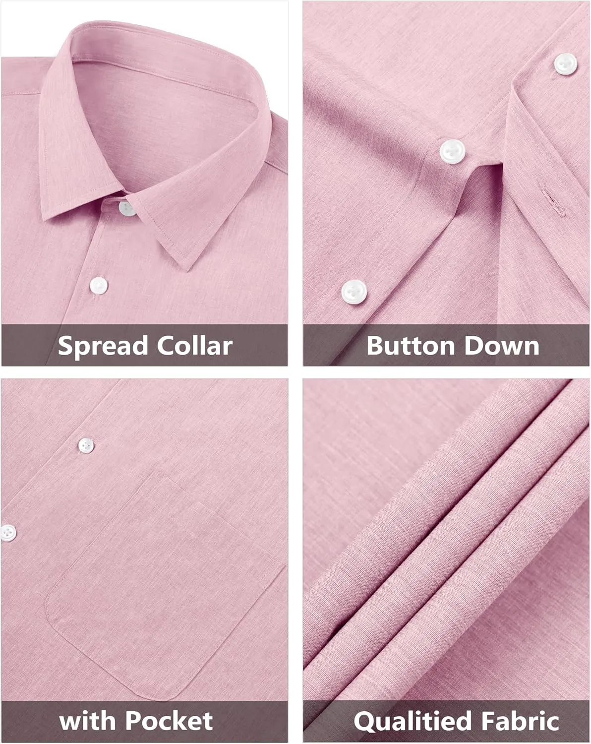 Mens Short Sleeve Button Down Shirts Casual Linen Shirts Button Up Wrinkle Free Beach Summer Vacation Wedding Tops