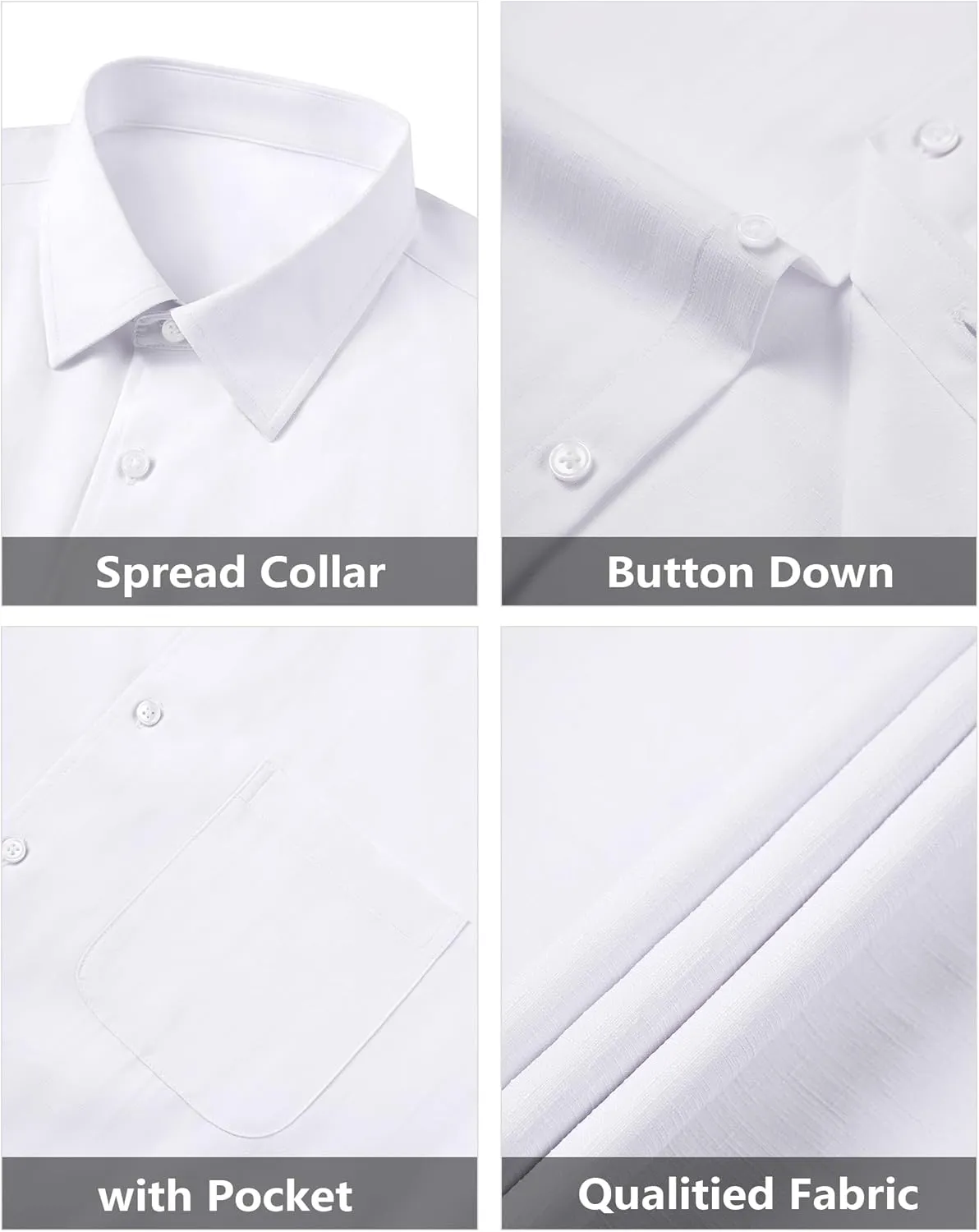 Mens Short Sleeve Button Down Shirts Casual Linen Shirts Button Up Wrinkle Free Beach Summer Vacation Wedding Tops
