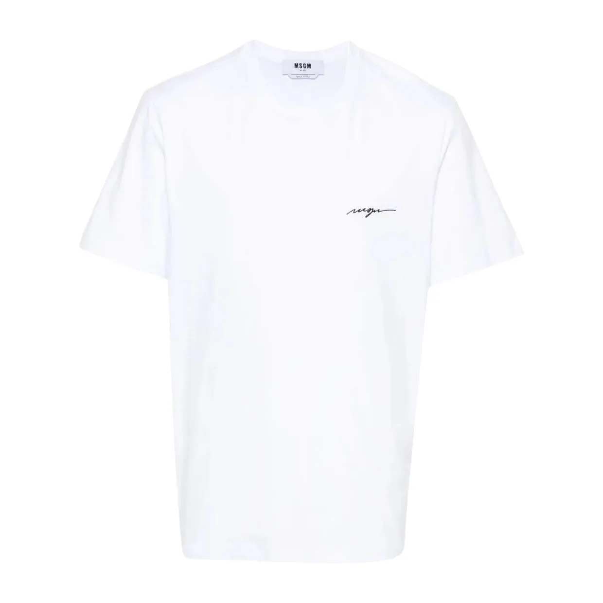 MSGM Embroidered Logo White T-Shirt