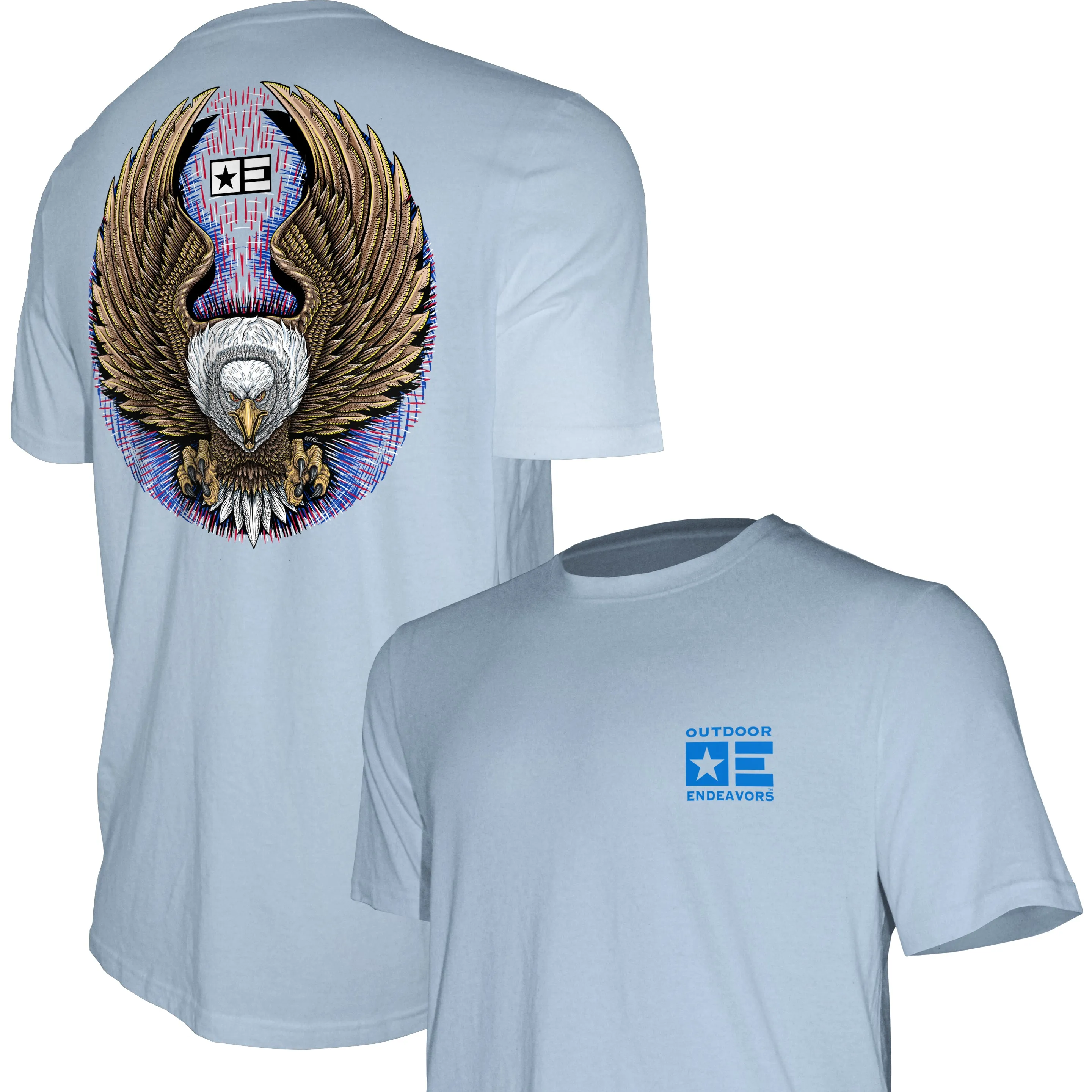 Outdoor Endeavors Patriotic - Graphic Tee - Diving Eagle