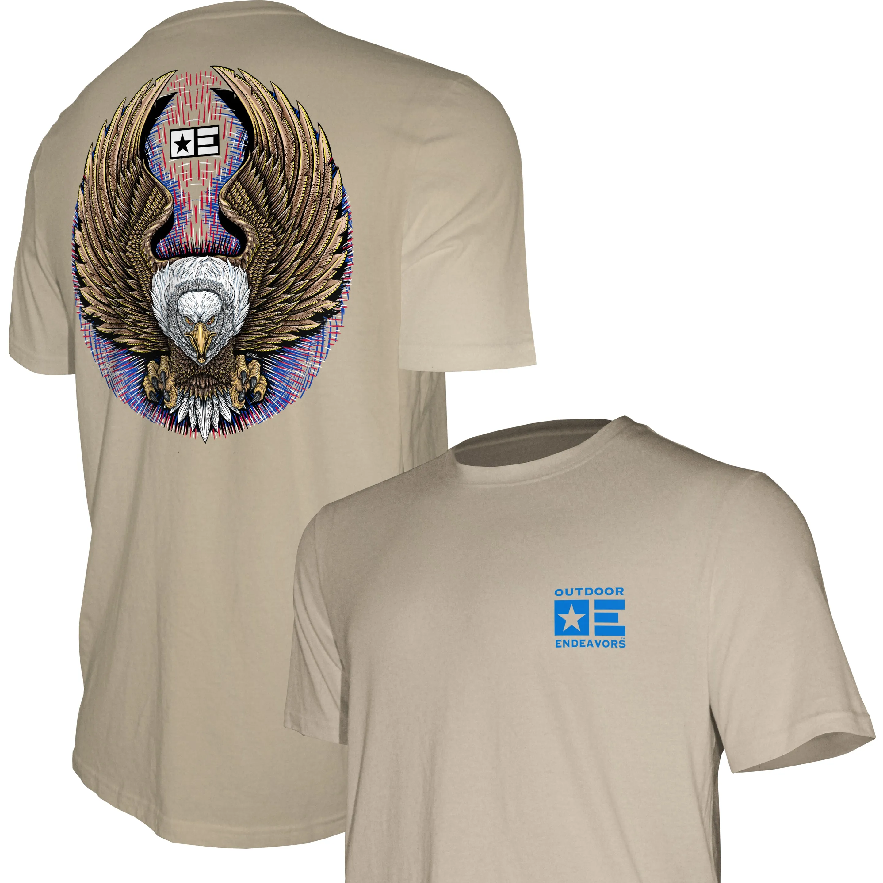 Outdoor Endeavors Patriotic - Graphic Tee - Diving Eagle