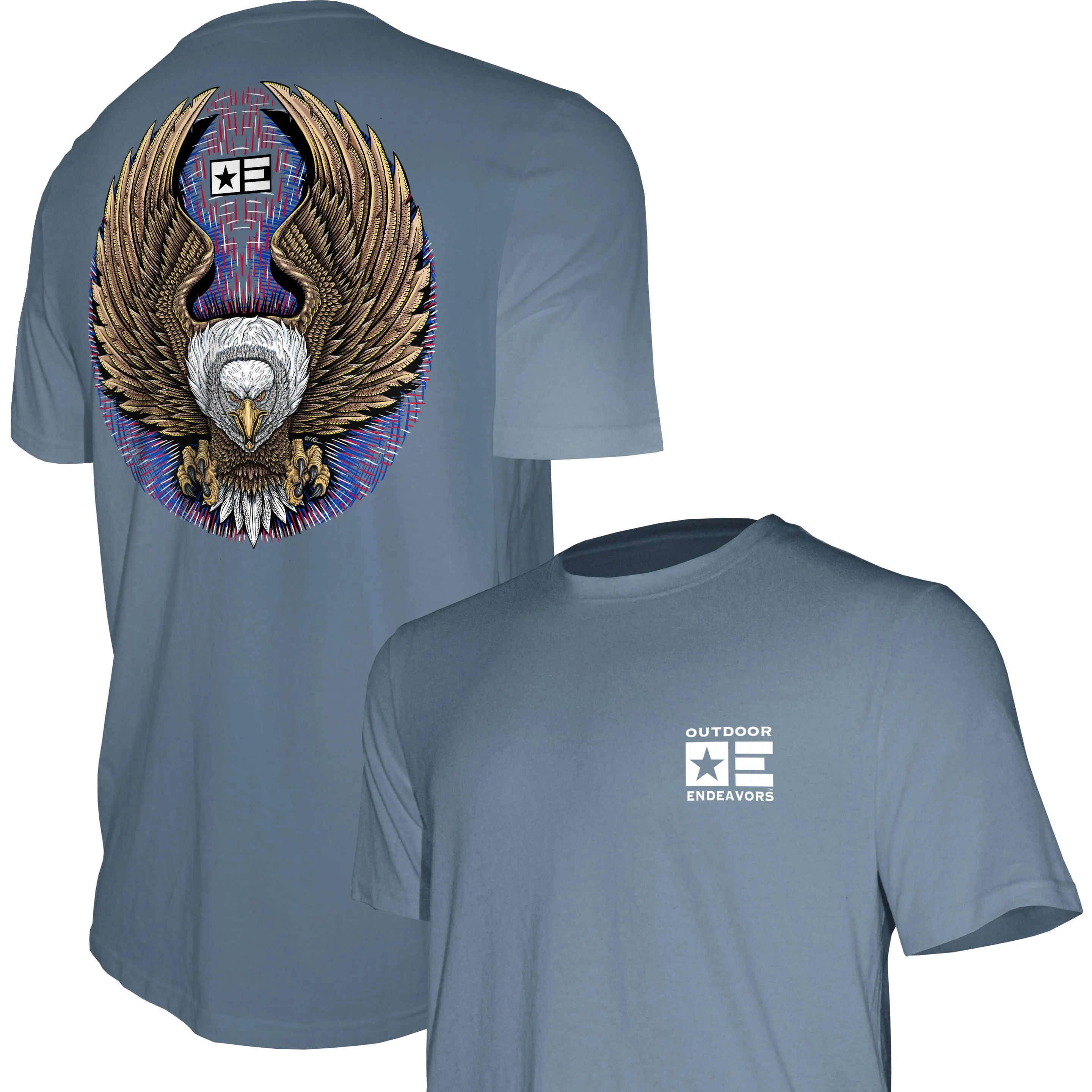 Outdoor Endeavors Patriotic - Graphic Tee - Diving Eagle