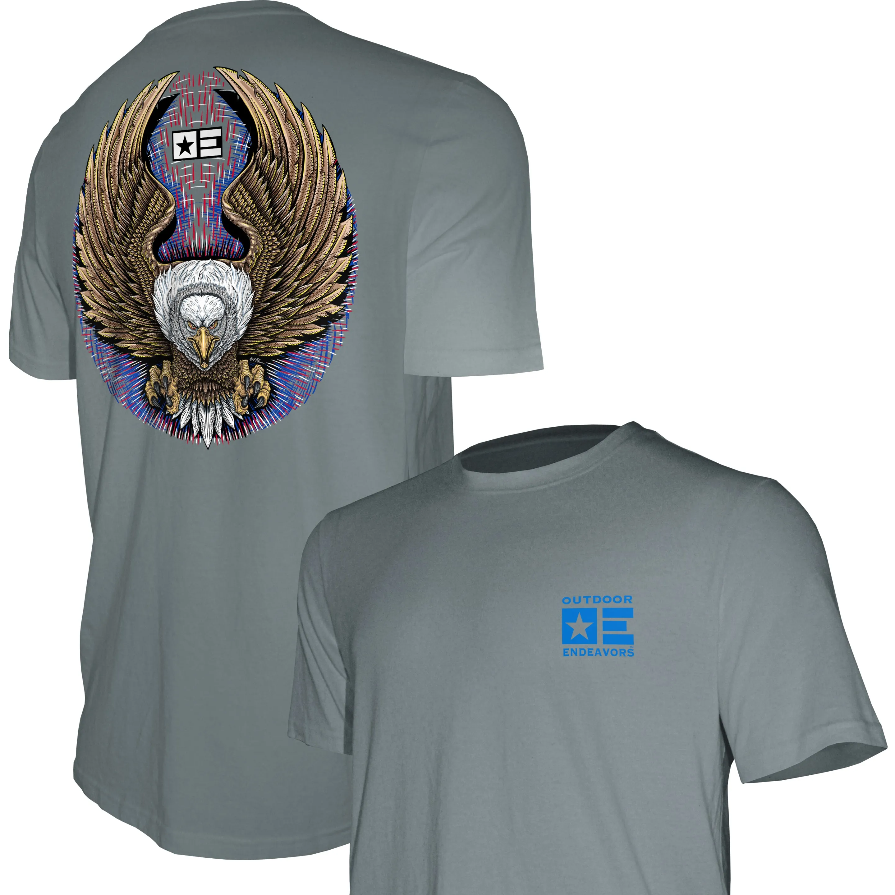 Outdoor Endeavors Patriotic - Graphic Tee - Diving Eagle