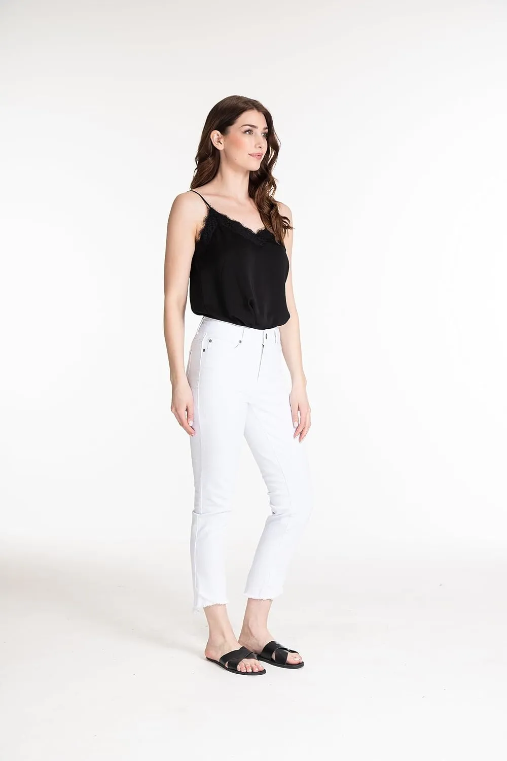 SLIM-SATION Women's Five Pocket Crop Jean with Contour Waist