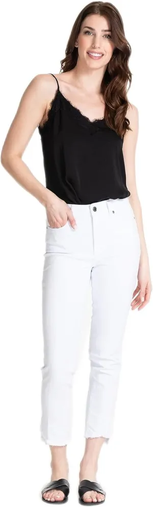 SLIM-SATION Women's Five Pocket Crop Jean with Contour Waist
