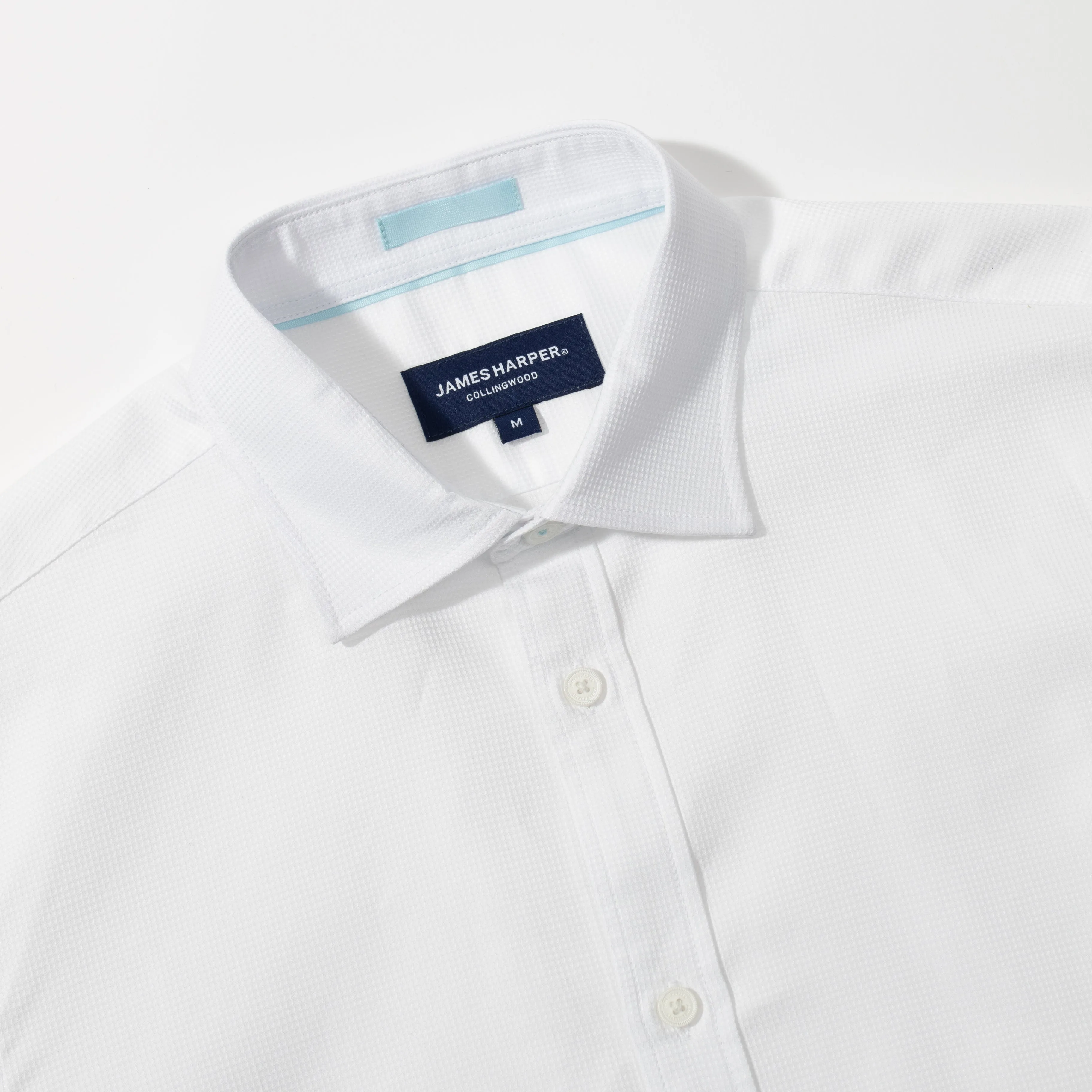 White Cotton Waffle Shirt