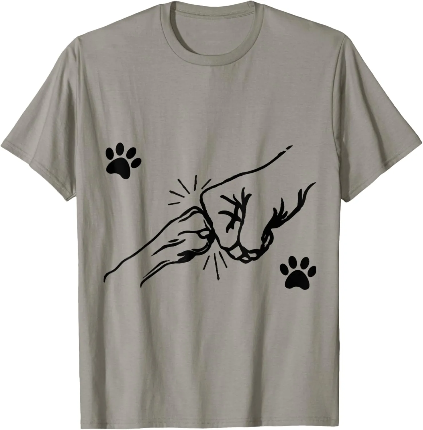 Women Dog Lovers Grey Small Modern Graphic T-Shirt