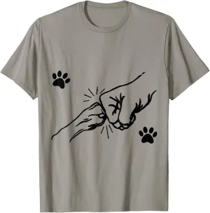 Women Dog Lovers Grey Small Modern Graphic T-Shirt