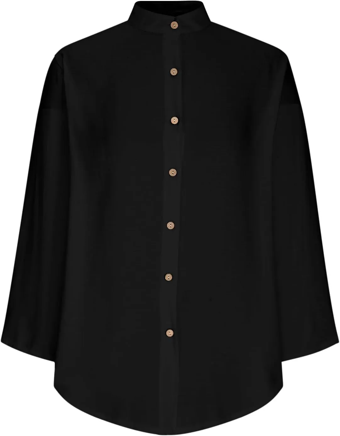 Womens Cotton Linen Button Down Shirts with Pockets 2025 Long Sleeve Loose Fit Oversized Casual Tops Clothes Plus Size