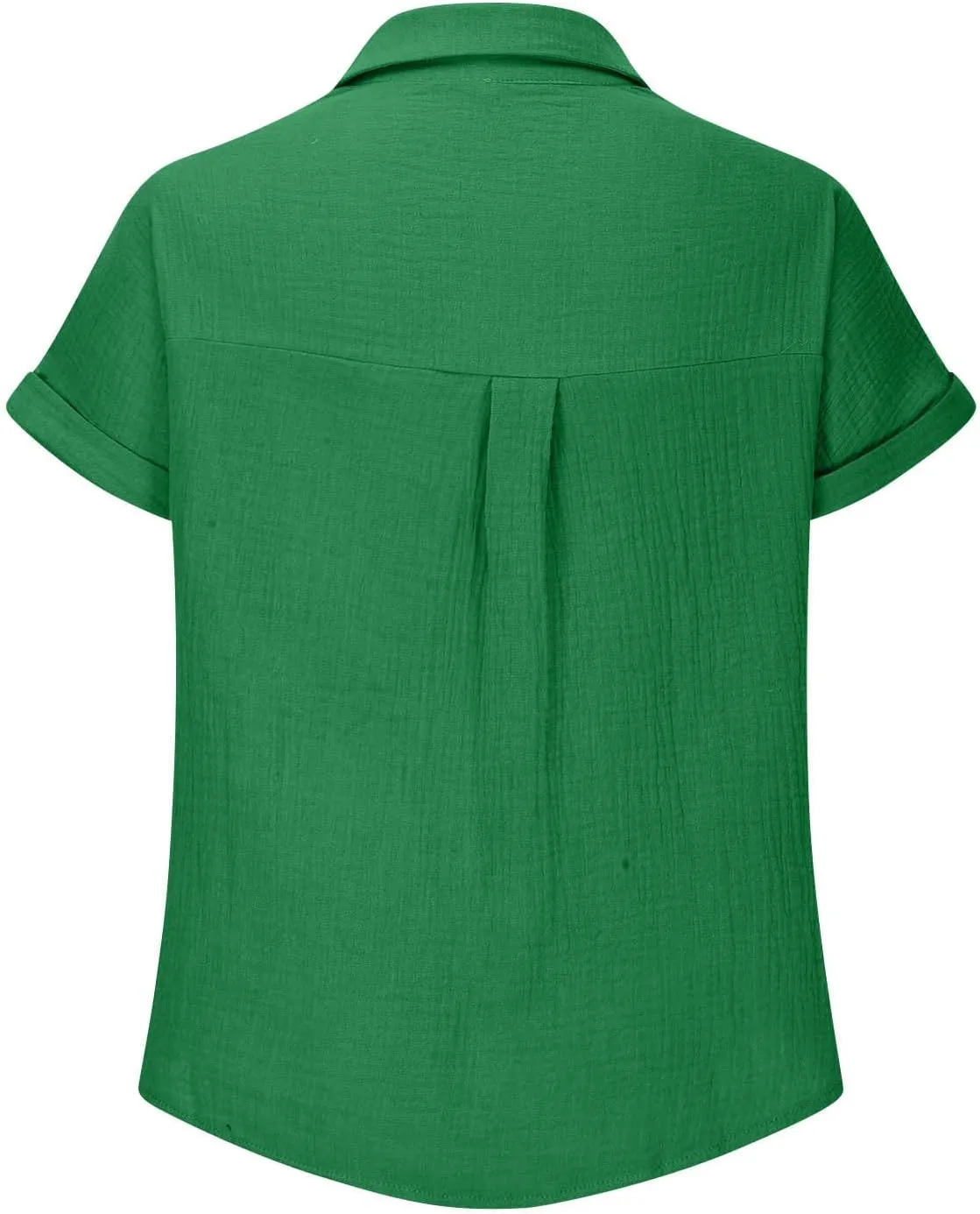 Womens Gauze Shirts Button Down Dress Shirts Casual Short Sleeve Textured Collared Summer Work Blouse Camping Clothes