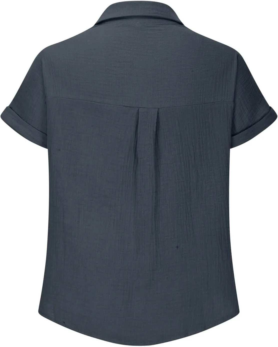 Womens Gauze Shirts Button Down Dress Shirts Casual Short Sleeve Textured Collared Summer Work Blouse Camping Clothes