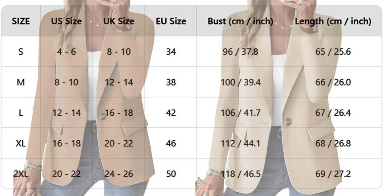 Women's Minimalist Solid Button Lapel Collar Blazer, Women's One Button Solid Color Slim Fit Suit Jacket